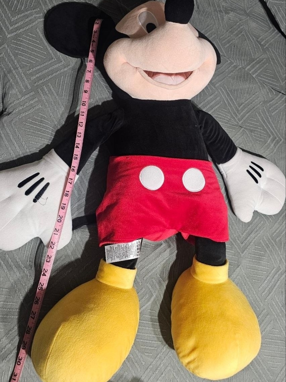 Classic Black & Red Plush Mouse Toy with Yellow Shoes